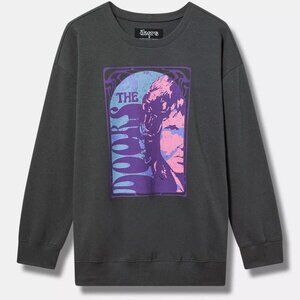 Torrid Sweatshirt 2X 3X 4X 5X The Doors Band Graphic Black Fleece Pullover Plus